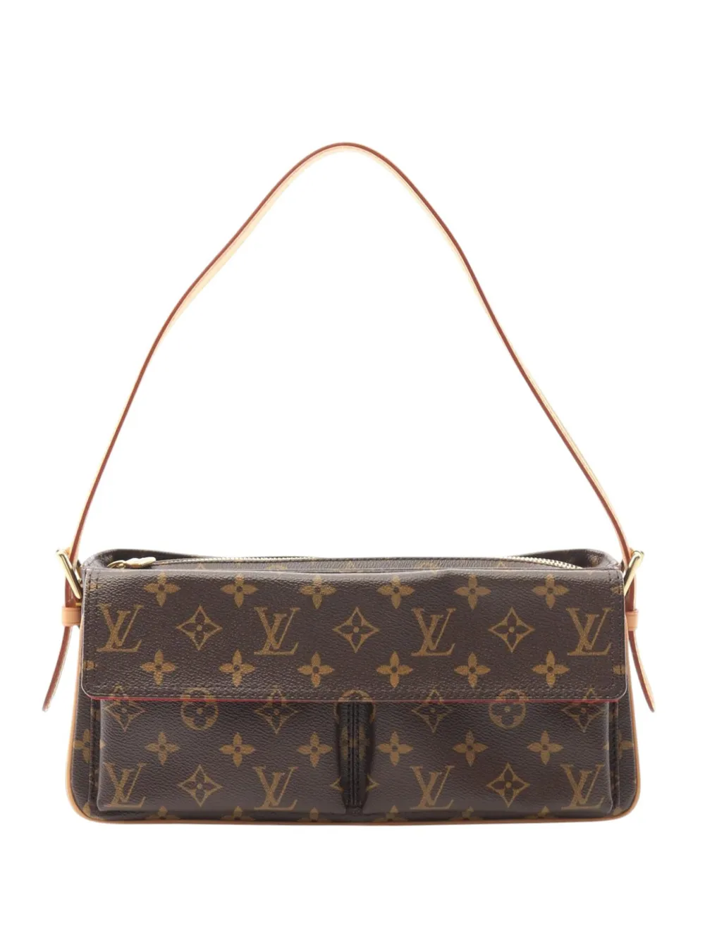 Pre-owned Louis Vuitton 2006 Monogram Viva Cite Mm Shoulder Bag In Brown