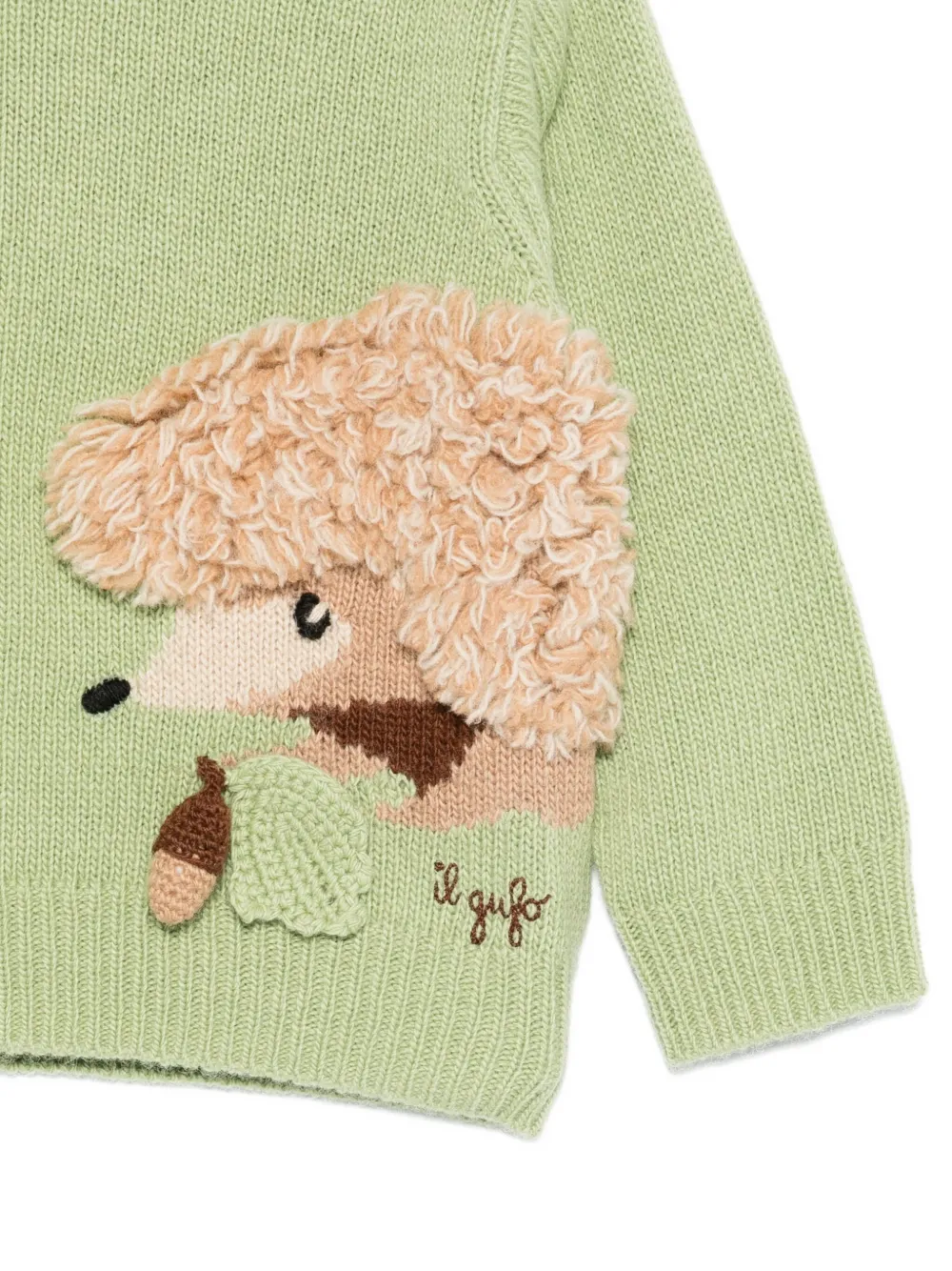 Il Gufo appliqué baby top Groen