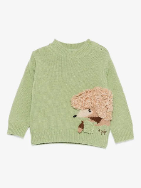 Il Gufo animal-appliqué top