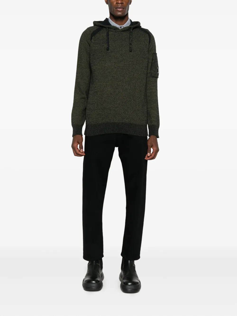 C.P. Company fleece hooded sweater - Groen