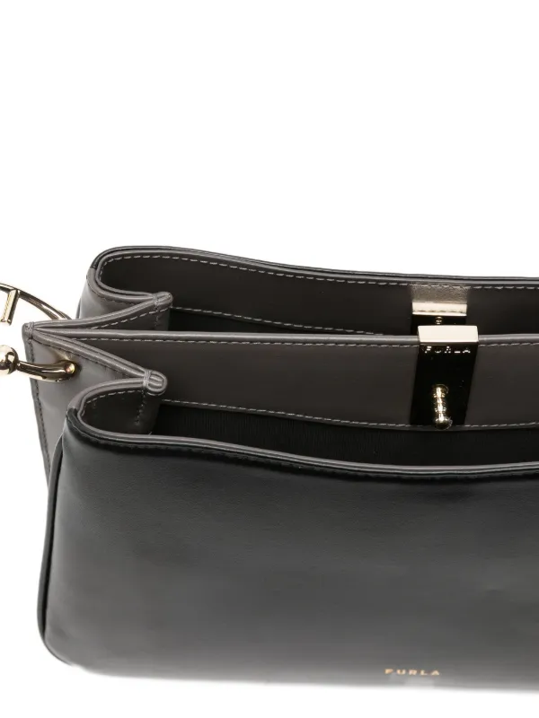 Furla Agata レザーショルダーバッグ M | ブラック | FARFETCH JP