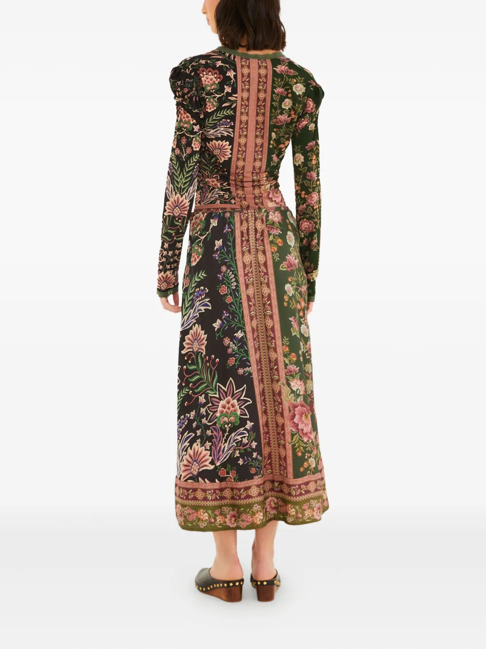 FARM Rio Midi-rok met bloemenprint Groen