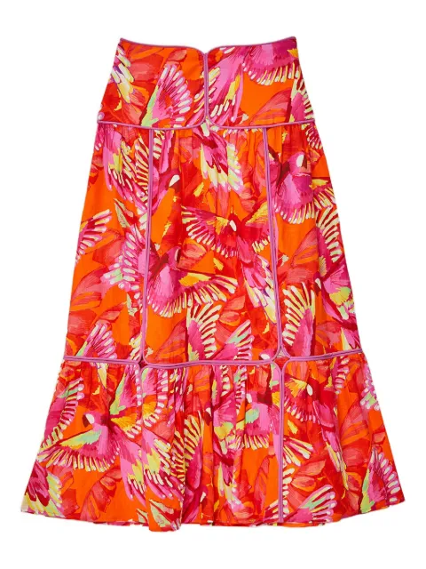 FARM Rio flying birds print midi skirt