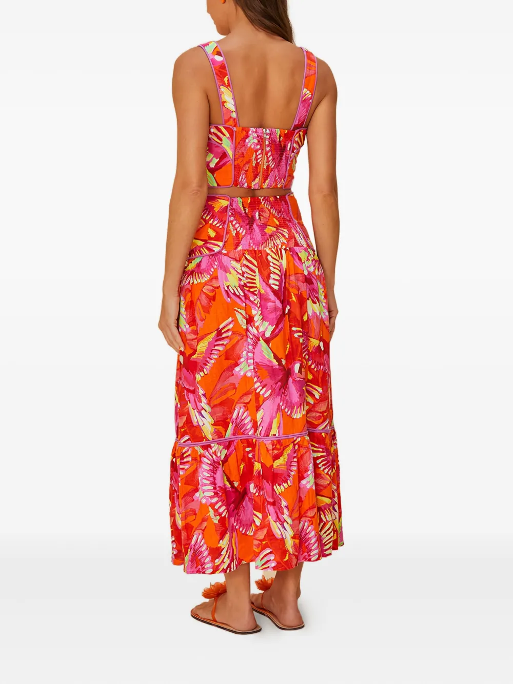 FARM Rio Midi-rok met print Oranje