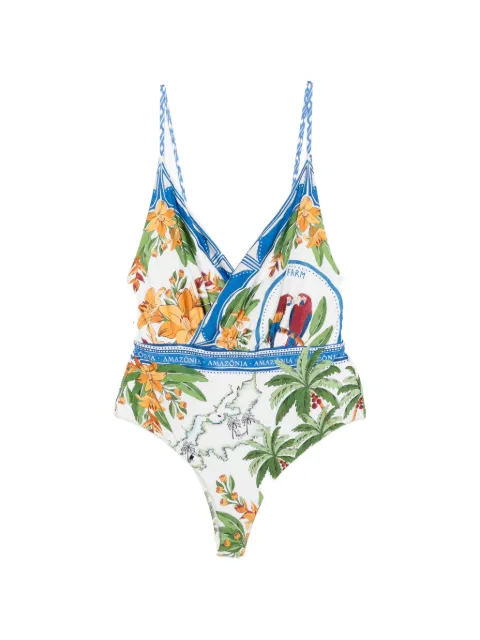 FARM Rio tropical- print swimsuit