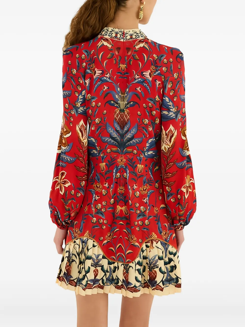 FARM Rio buttoned floral-print mini dress - Rood