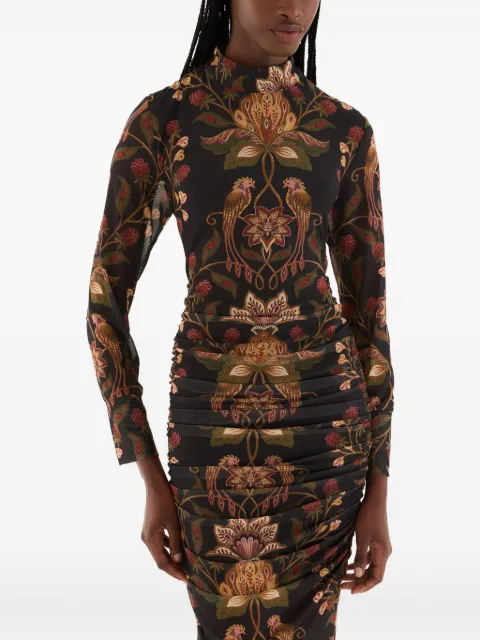 FARM Rio ruched floral midi dress