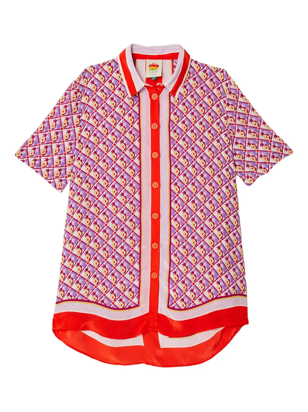 FARM Rio graphic-pineapple buttoned shirt - Viola