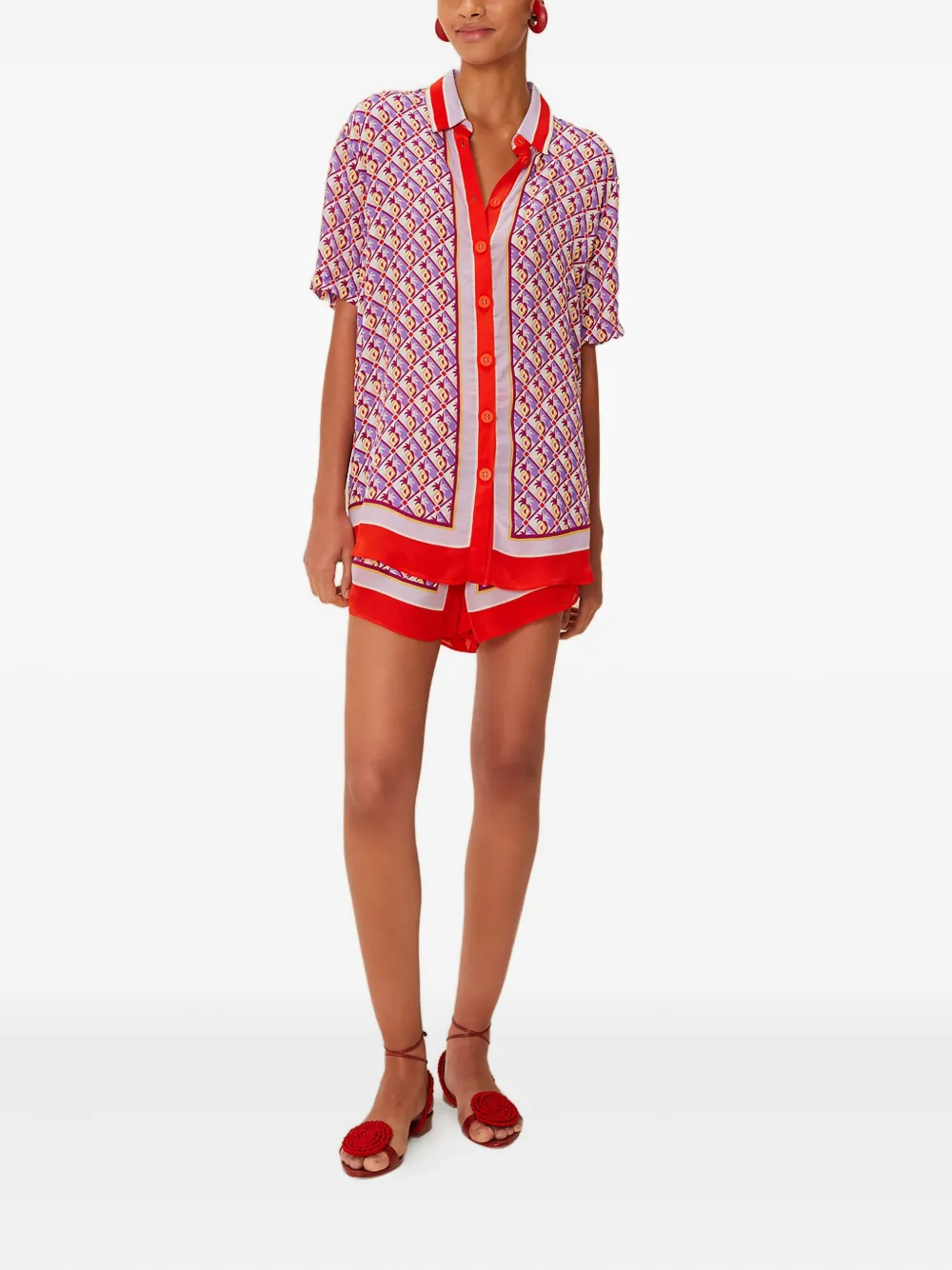 FARM Rio graphic-pineapple buttoned shirt - Paars