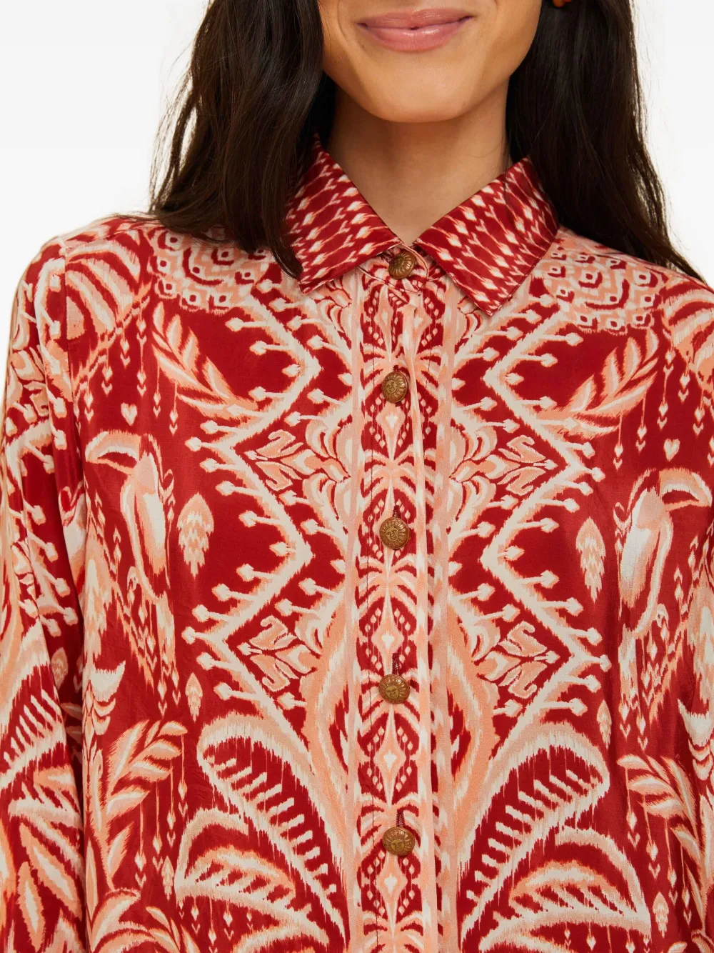 FARM Rio Pyjamashirt met knopen Rood