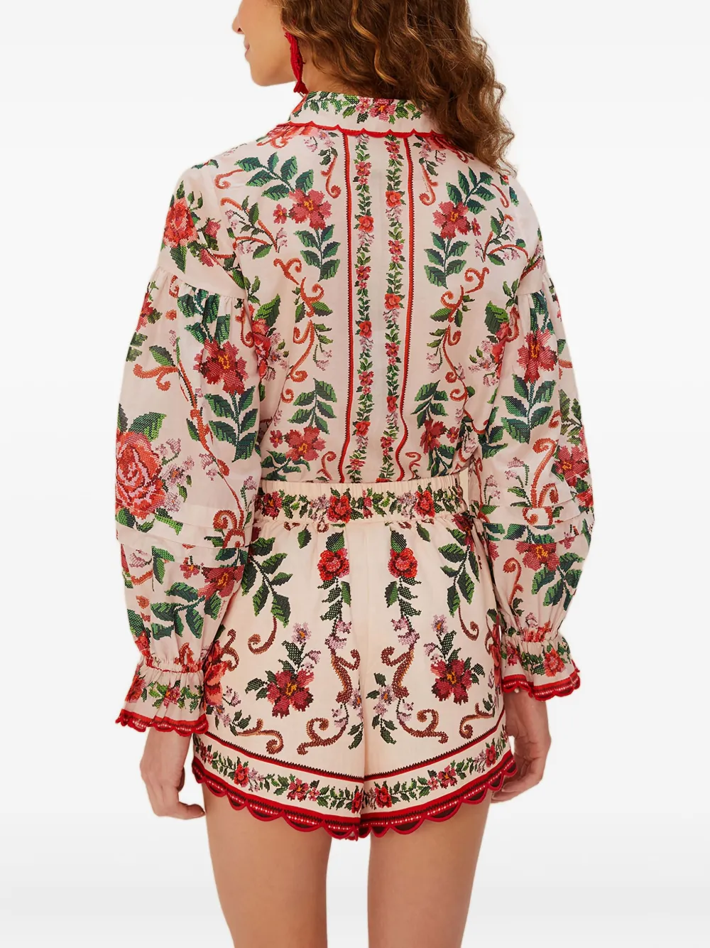 Farm Rio Floral Tapestry Drawstring Shorts In Pink