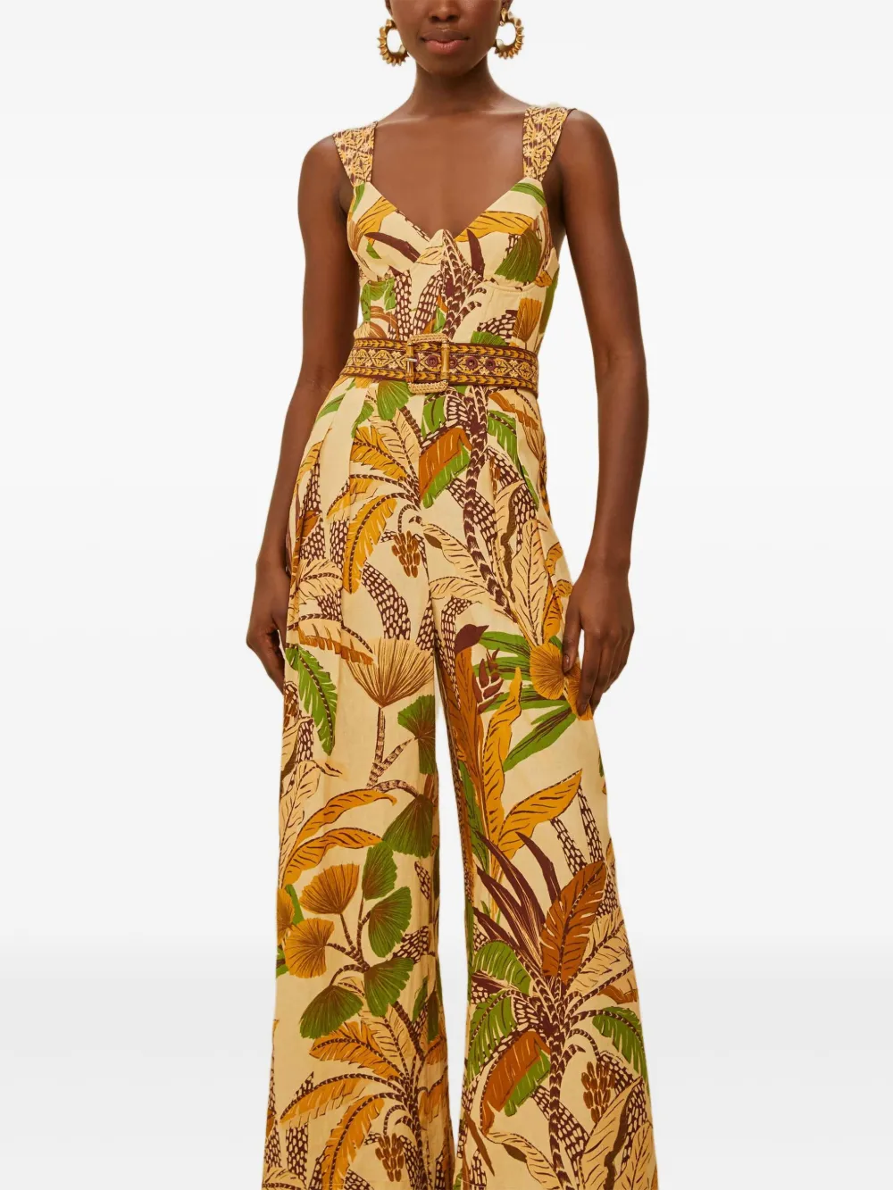 FARM Rio Jumpsuit met ceintuur Geel