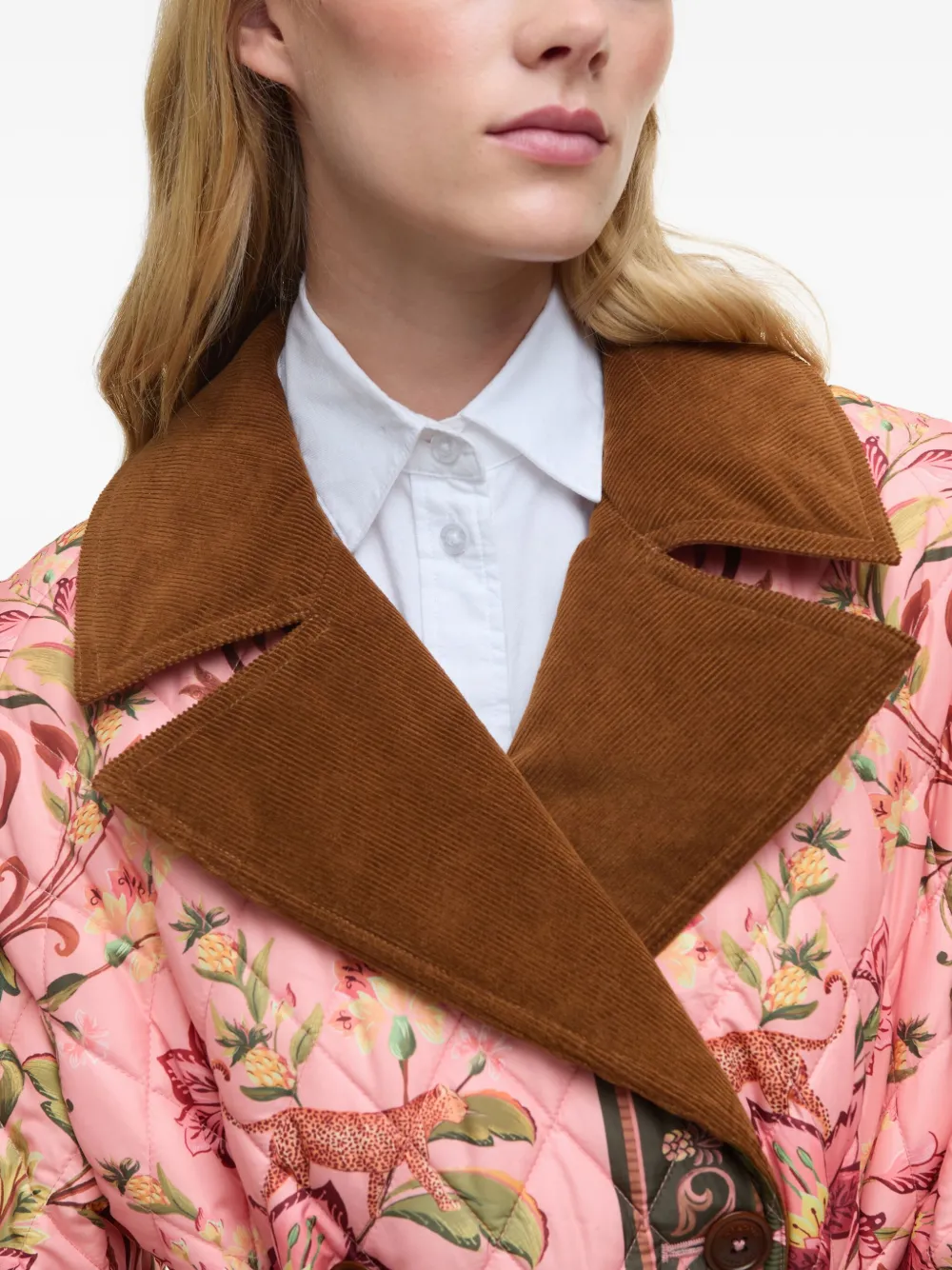 FARM Rio x Barbour Cami gewatteerde jas met ceintuur Roze