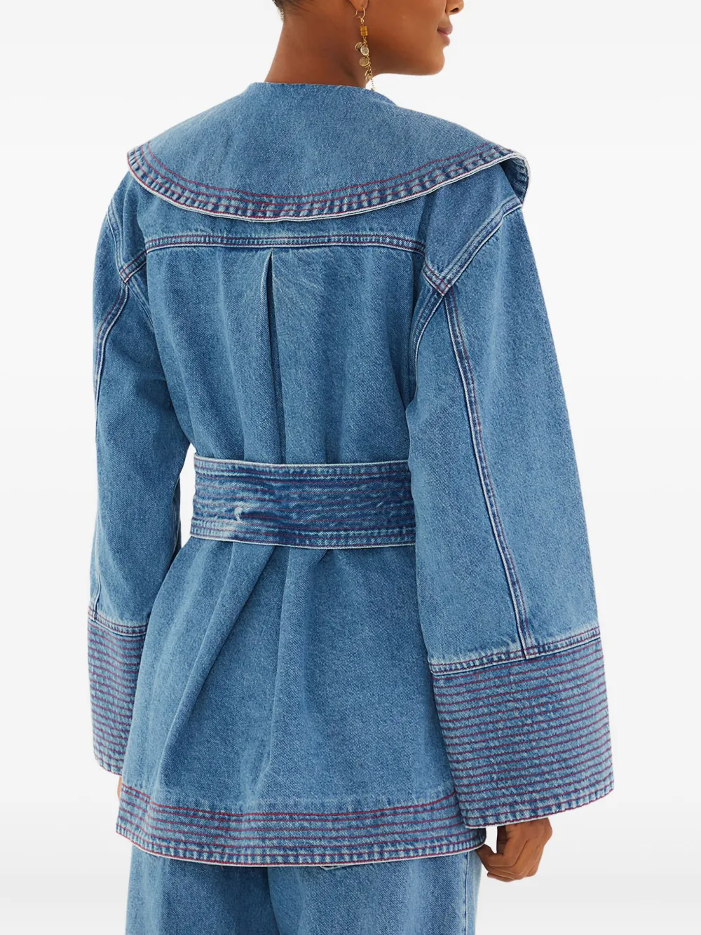 FARM Rio Jack met ceintuur en kraag Blauw