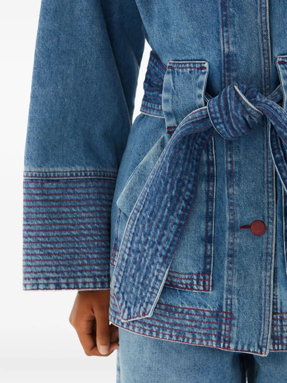 FARM Rio Jack met ceintuur en kraag Blauw