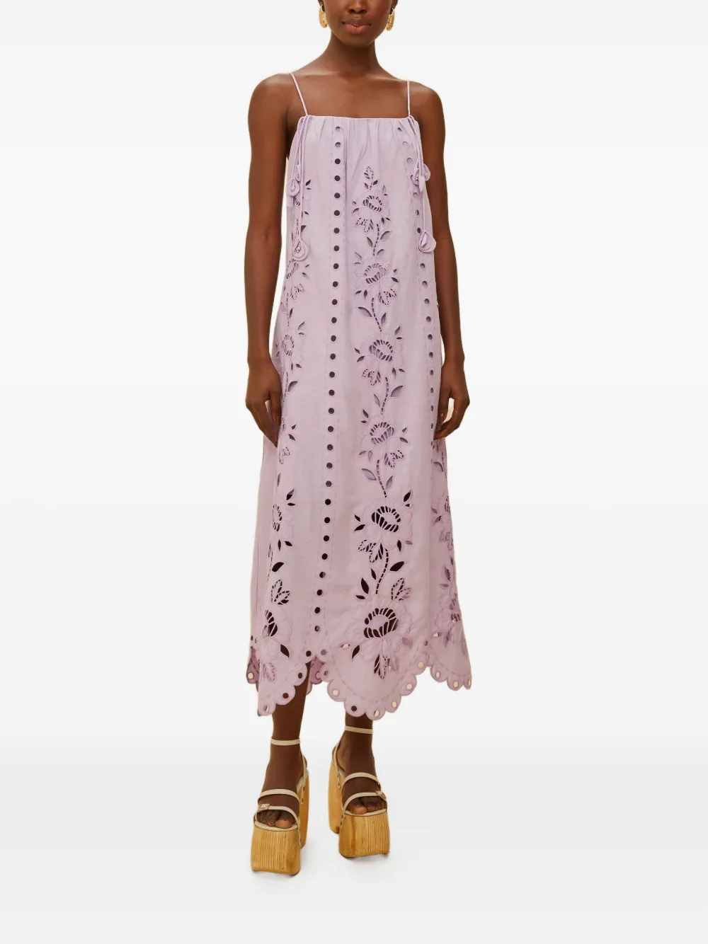 FARM Rio floral cut-out maxi dress - Paars