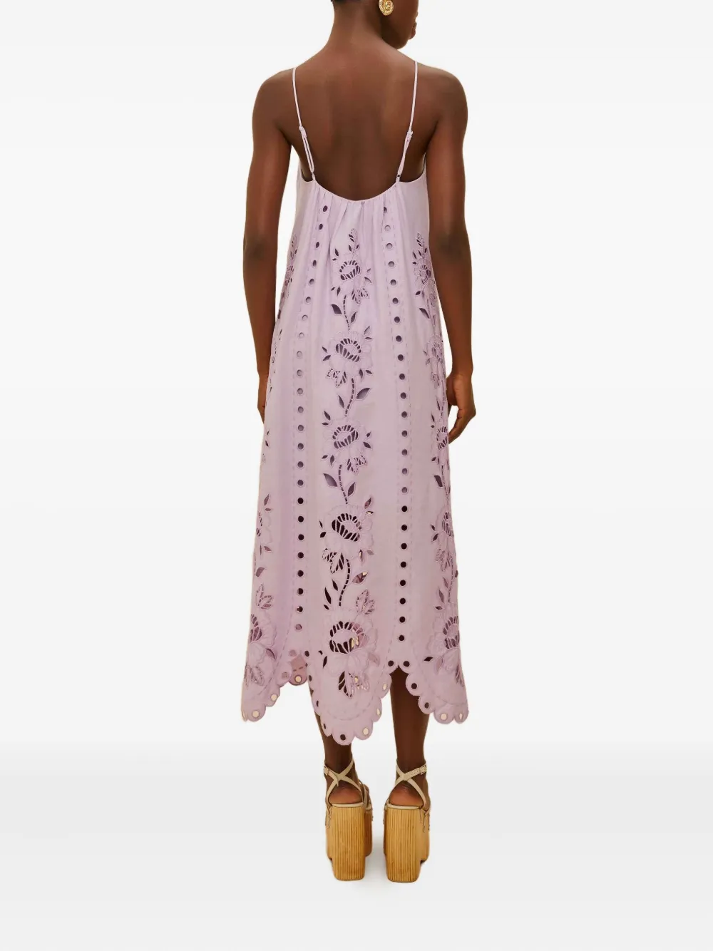FARM Rio Maxi-jurk met uitgesneden bloemen Paars