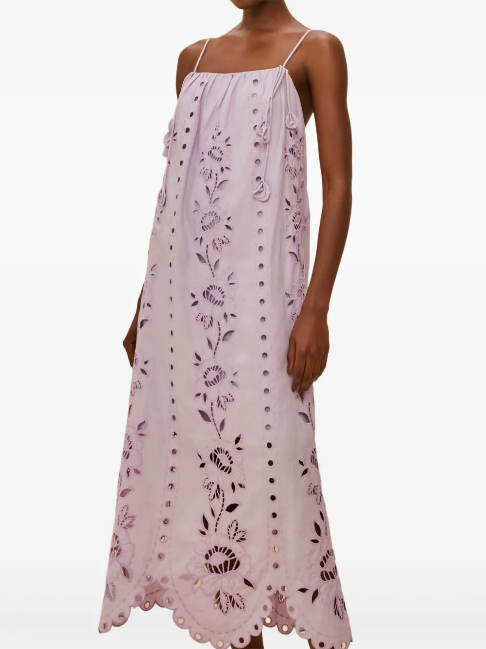 FARM Rio Maxi-jurk met uitgesneden bloemen Paars
