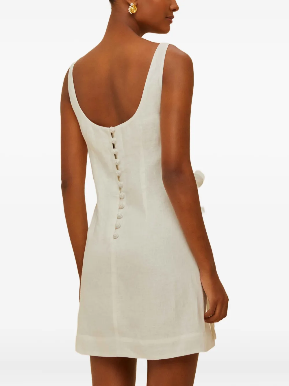 FARM Rio floral-appliqué mini dress - Beige