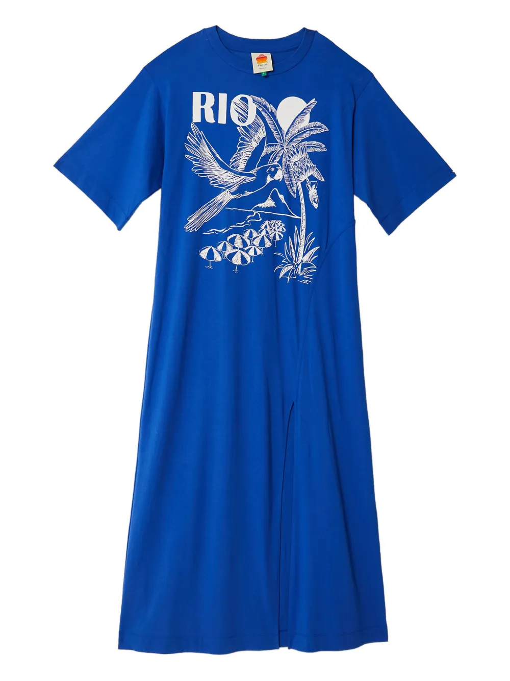 FARM Rio graphic slit maxi dress - Blu
