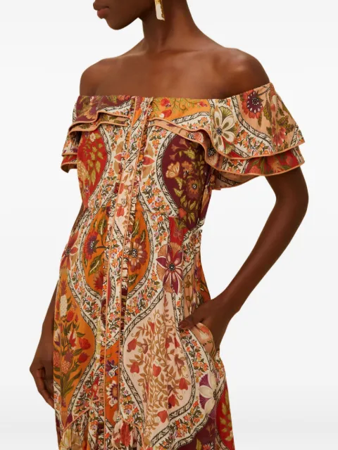 FARM Rio ruffled floral maxi dress