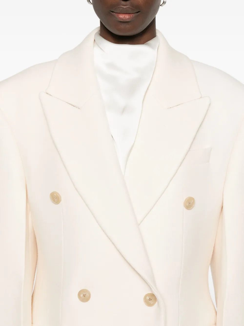Rohe Hourglass Wool Double-breasted Coat In White