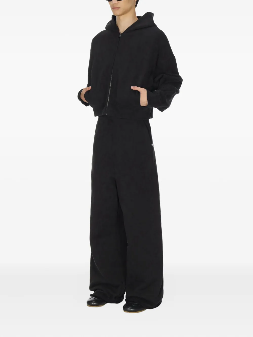 Entire Studios Thermal Zip-up Hoodie In Black