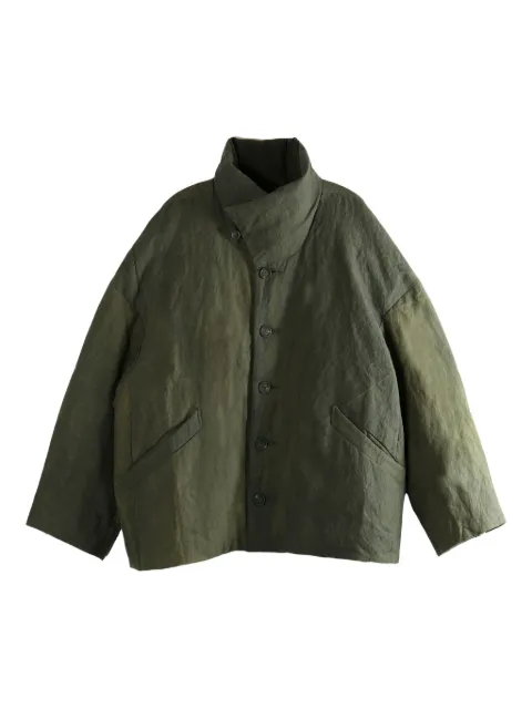 Ziggy Chen buttoned funnel-neck jacket