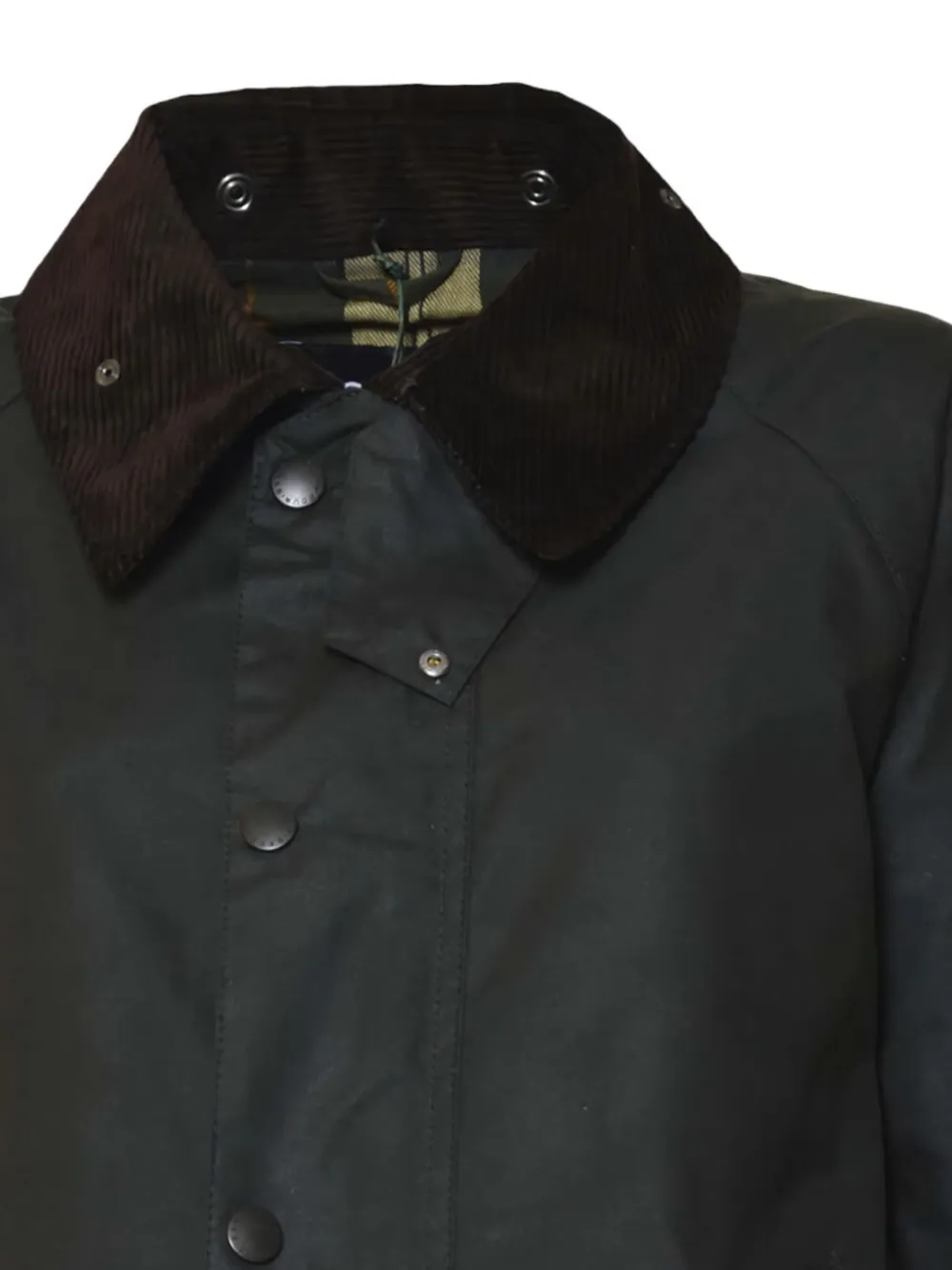 Barbour Jack met ribfluwelen kraag en knopen Zwart