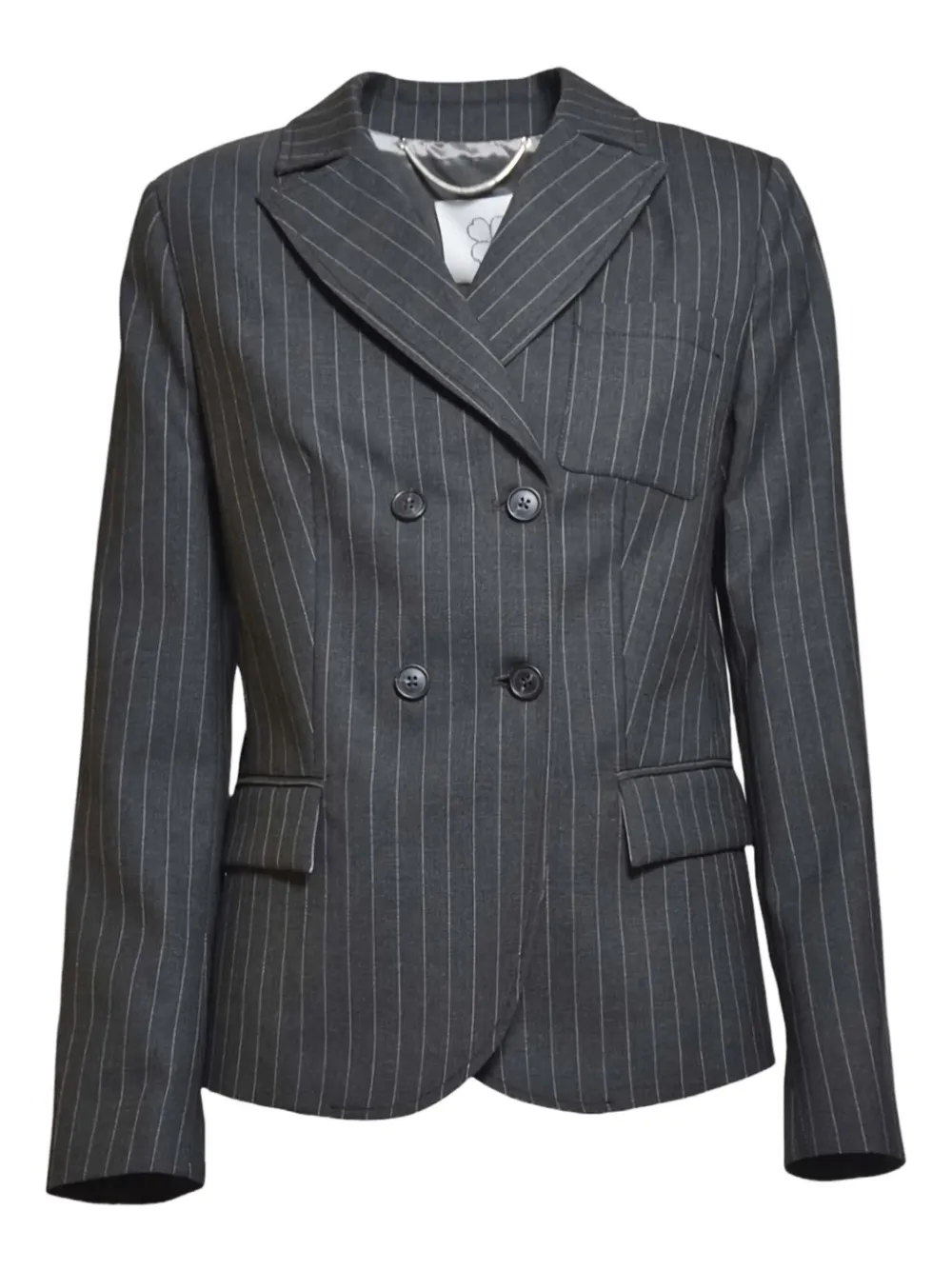 True Royal Pinstripe-pattern Double-breasted Blazer In Blue