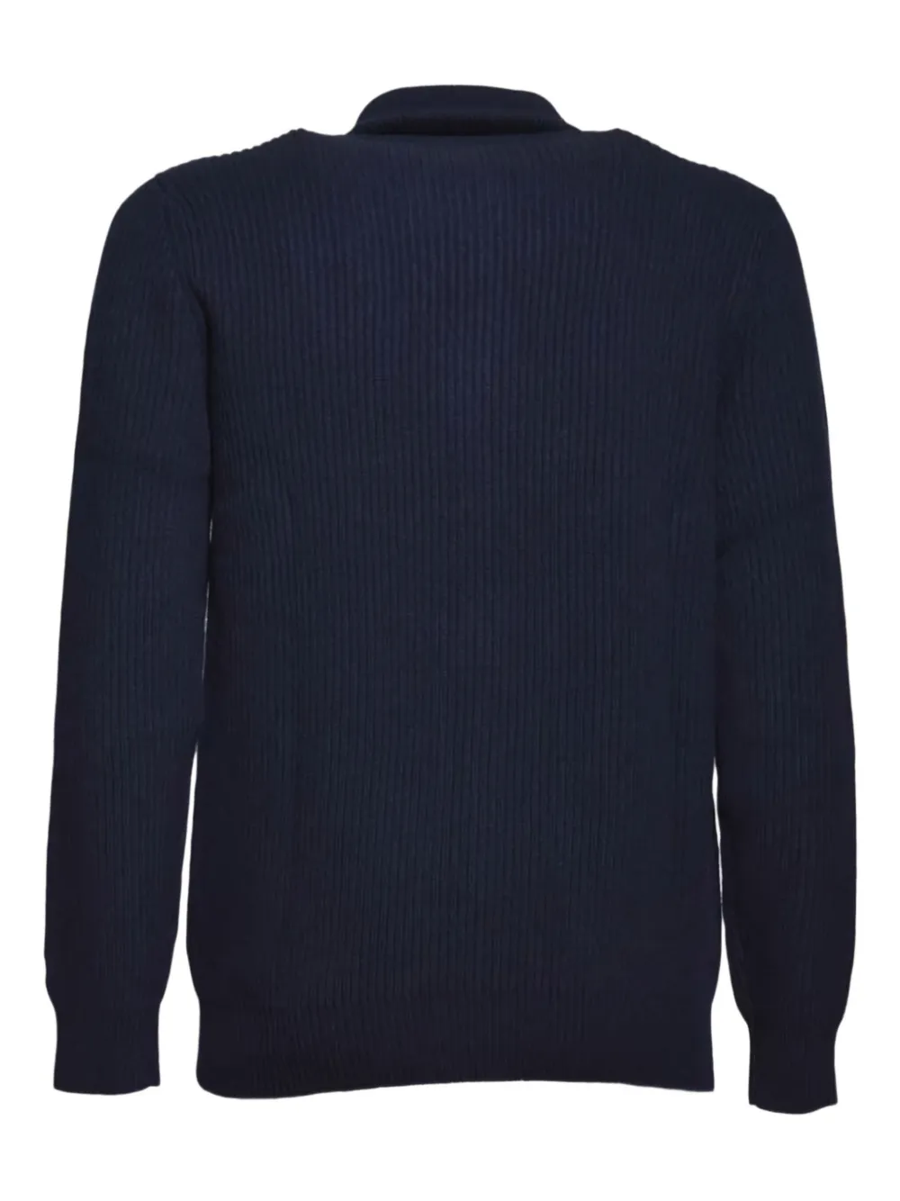 Mc2 Saint Barth Zip Ribbed Cardigan In Blue