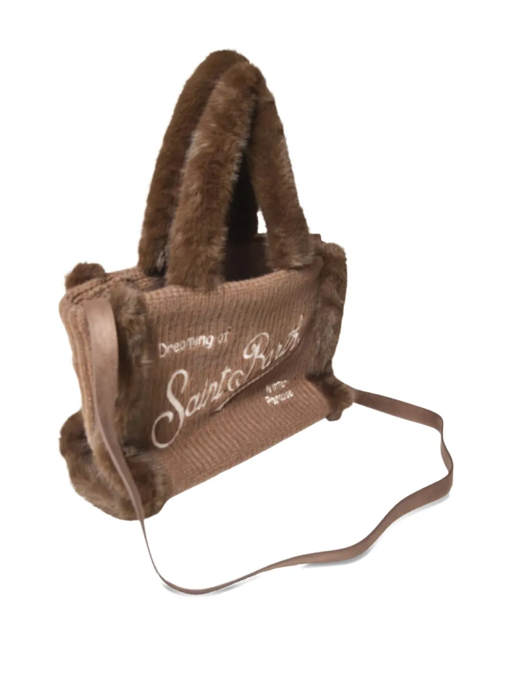 Mc2 Saint Barth Faux-fur-handle Tote Bag In Brown