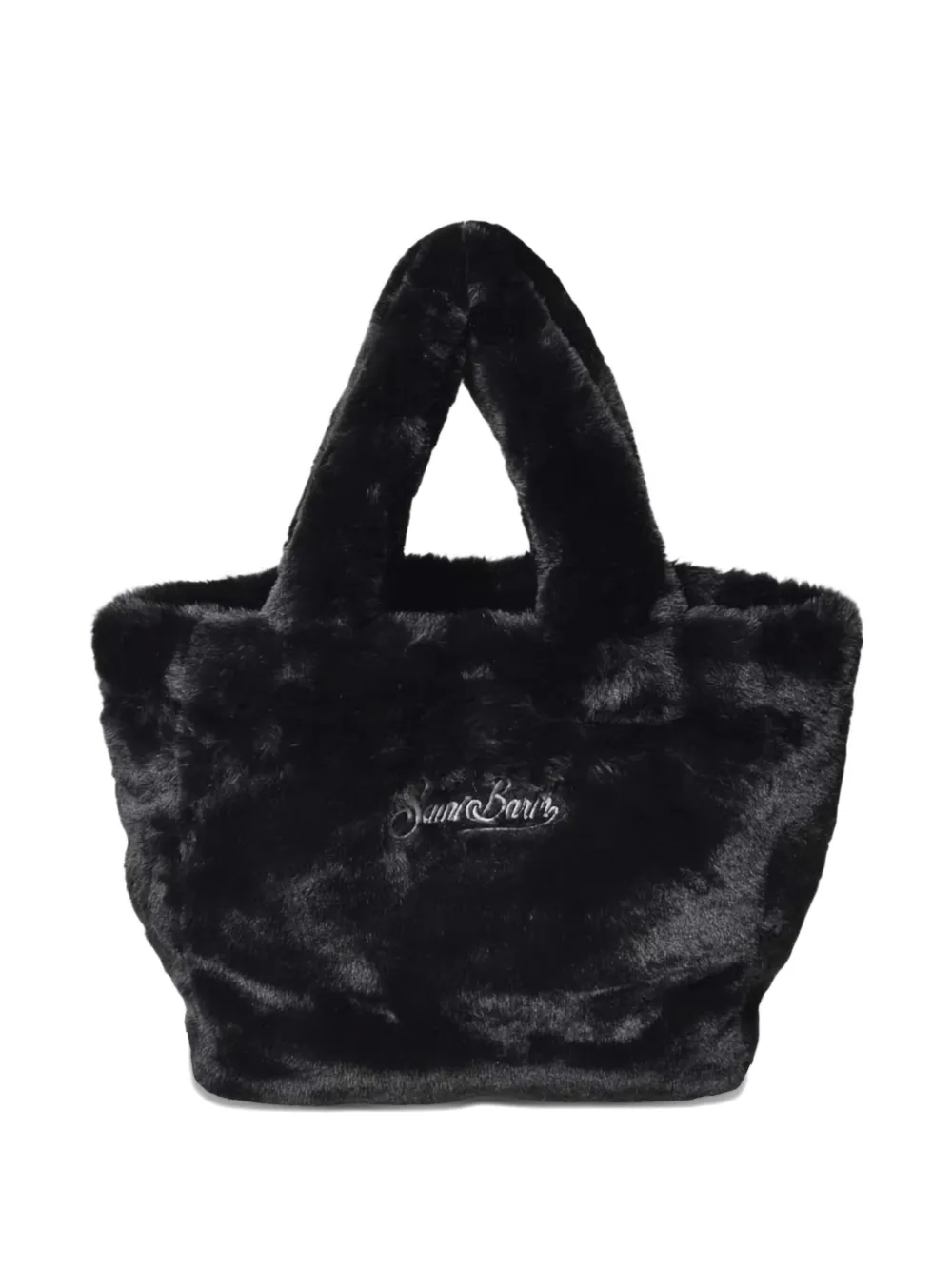 Mc2 Saint Barth Faux Fur Tote Bag In Black