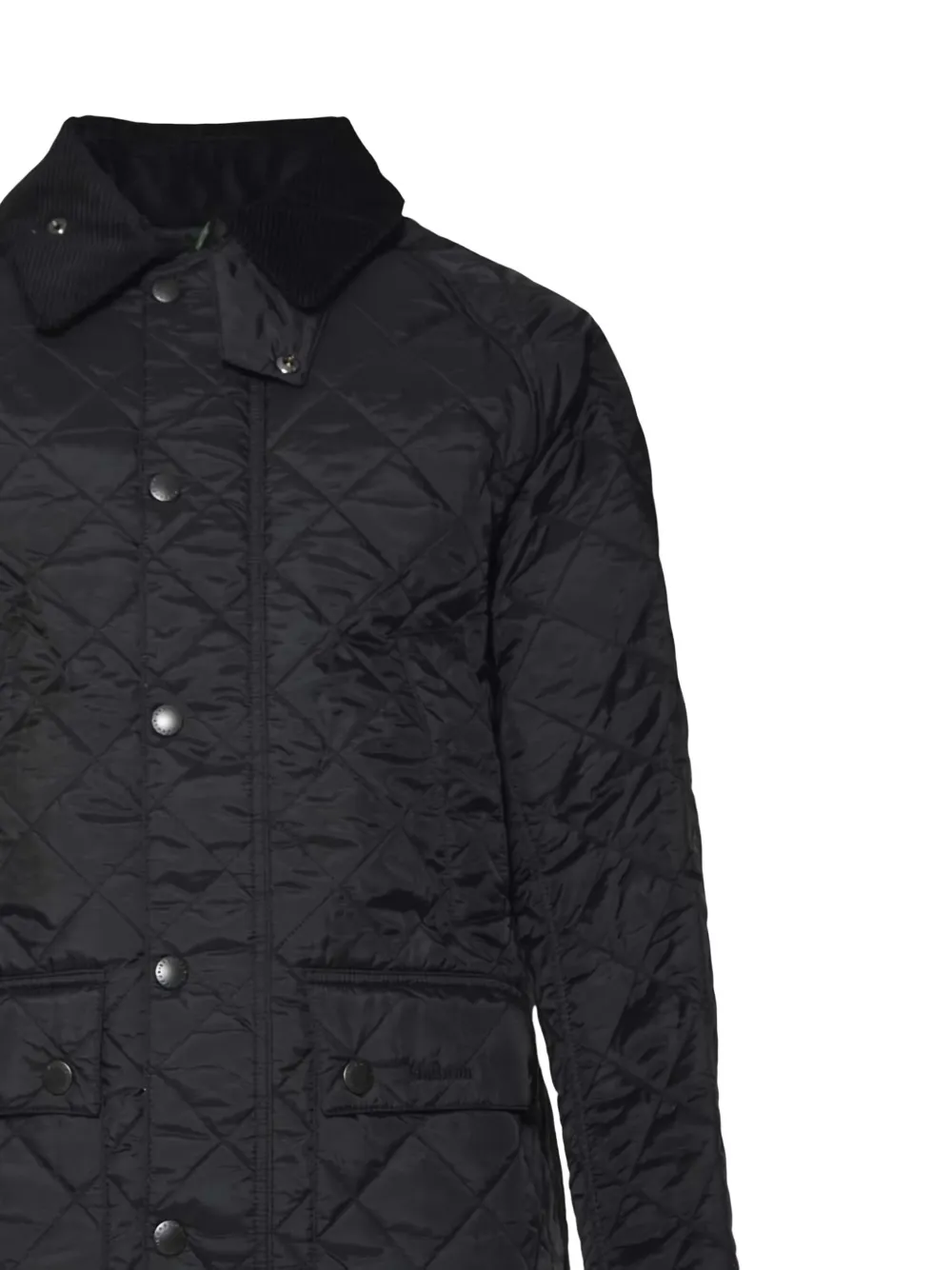 Barbour Quilted Corduroy-collar Coat In Black