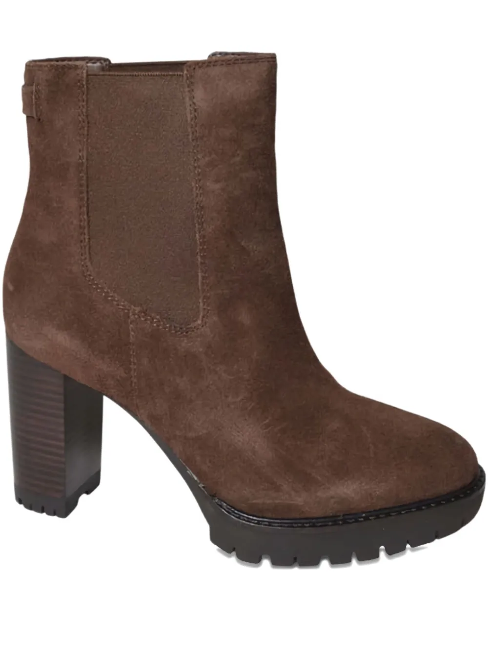 Ralph Lauren 75mm Block-heel Suede Boots In Brown