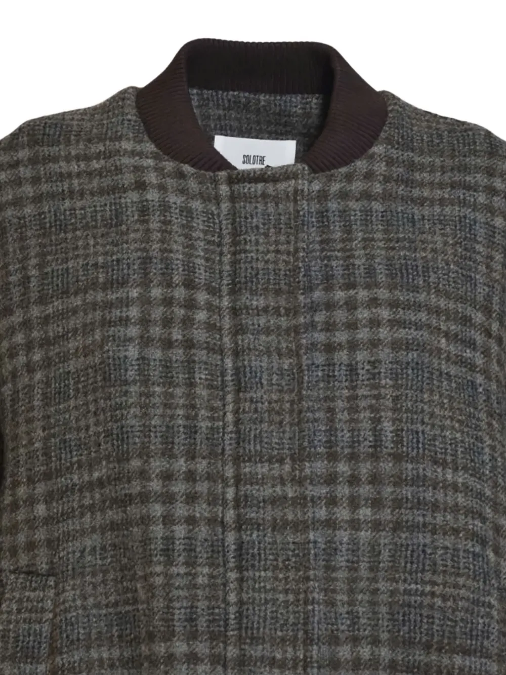 Solotre Check-pattern Bomber Coat In Gray