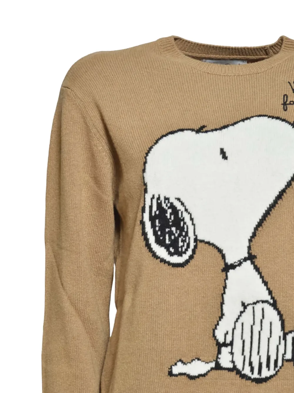 Mc2 Saint Barth X Peanuts Special Edition Cartoon Intarsia Sweater In Brown