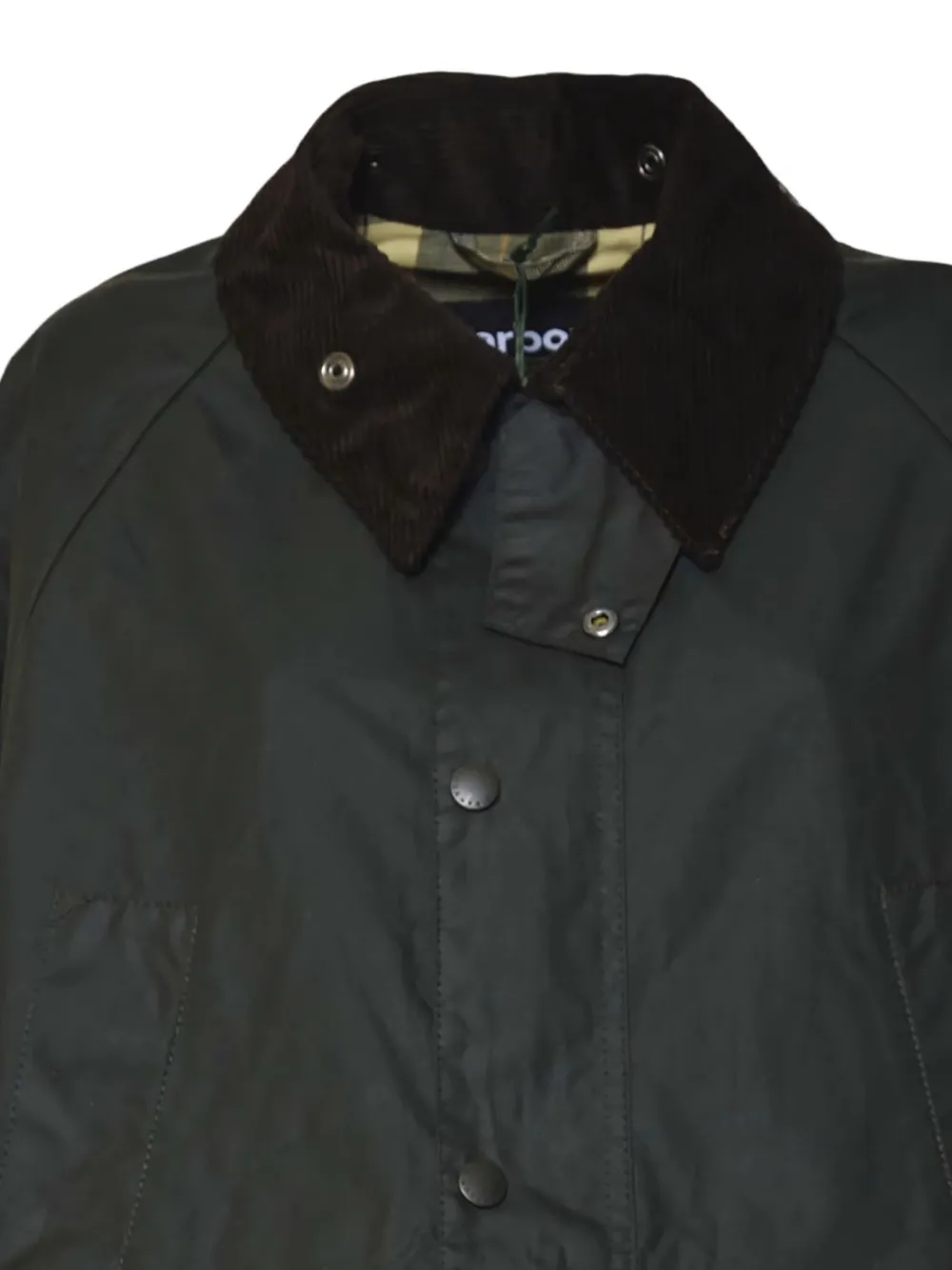 Barbour Jas met ribfluwelen kraag Zwart