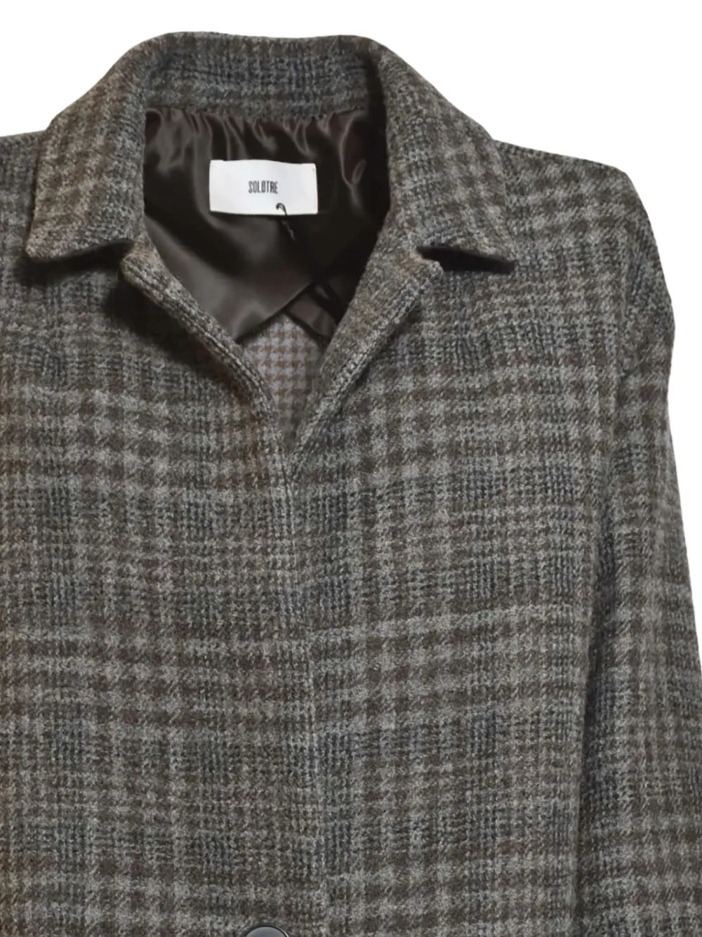  Solotre Check-pattern Coat - Grey 