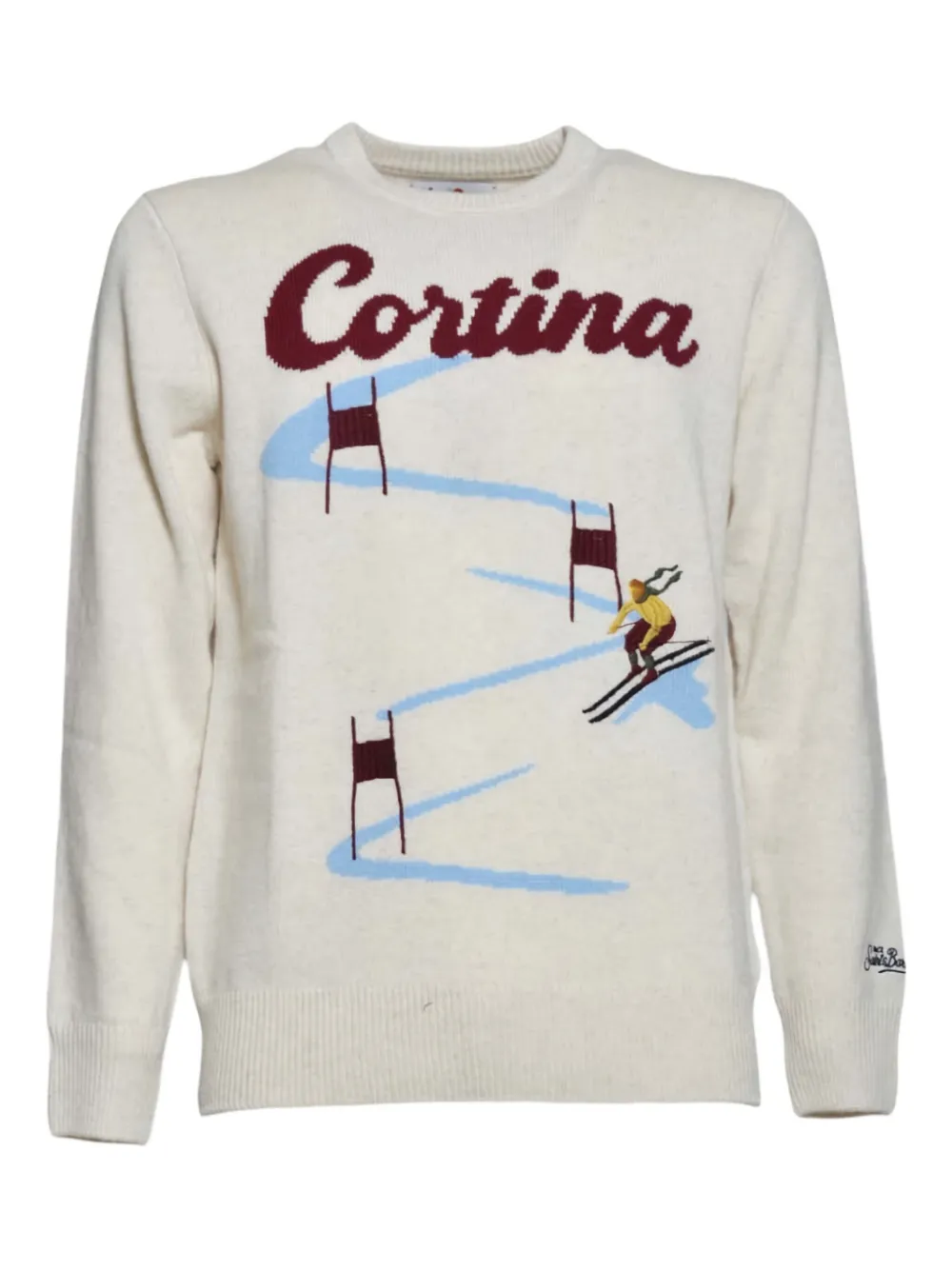 Mc2 Saint Barth Ski-graphic Sweater In White