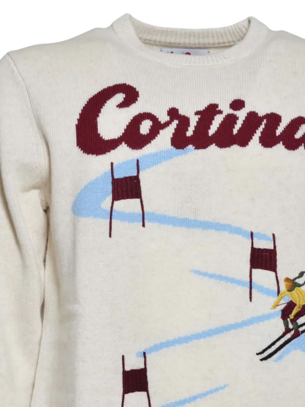 Mc2 Saint Barth Ski-graphic Sweater In White