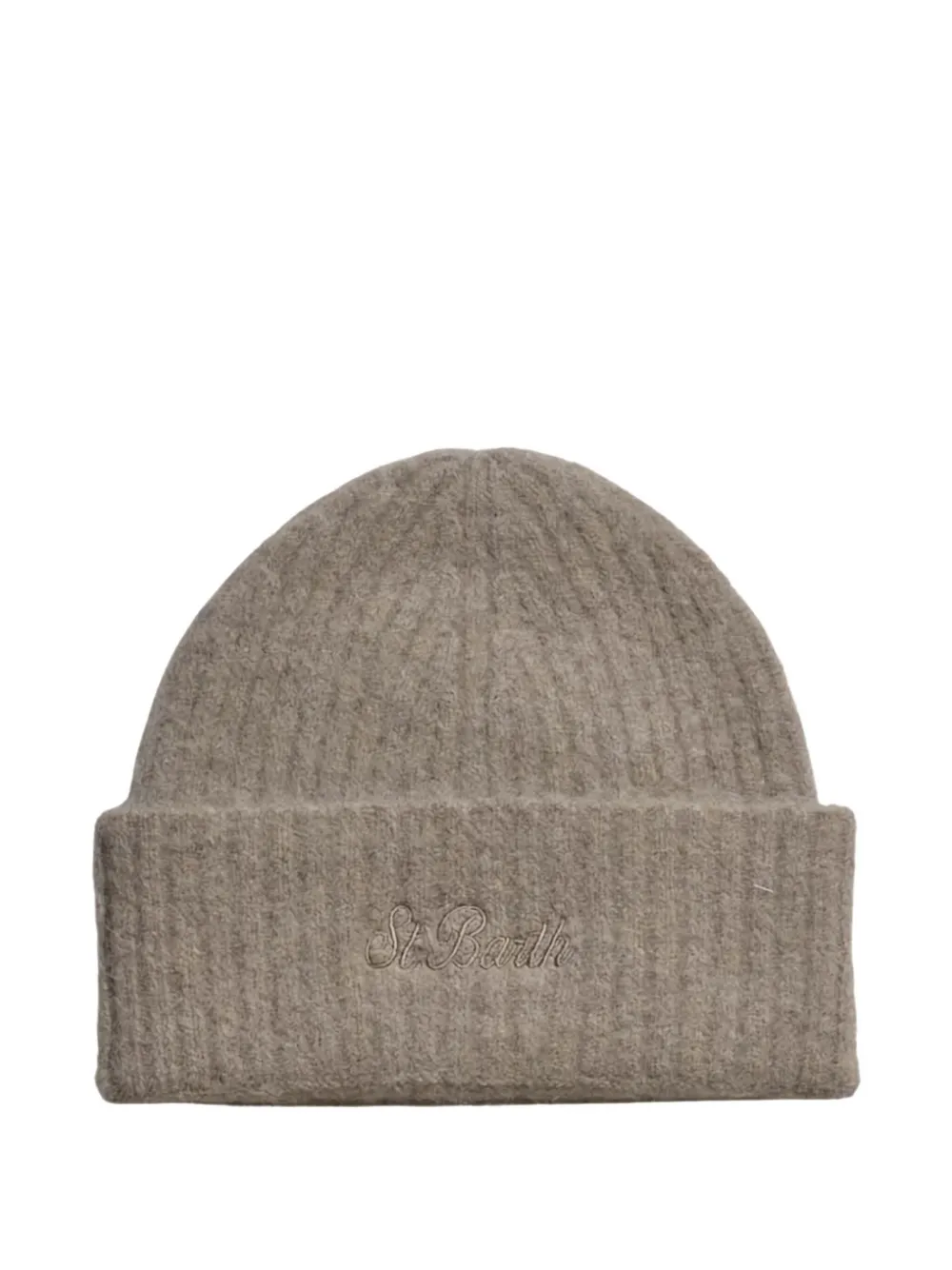 Mc2 Saint Barth Logo-embroidered Beanie Hat In Brown