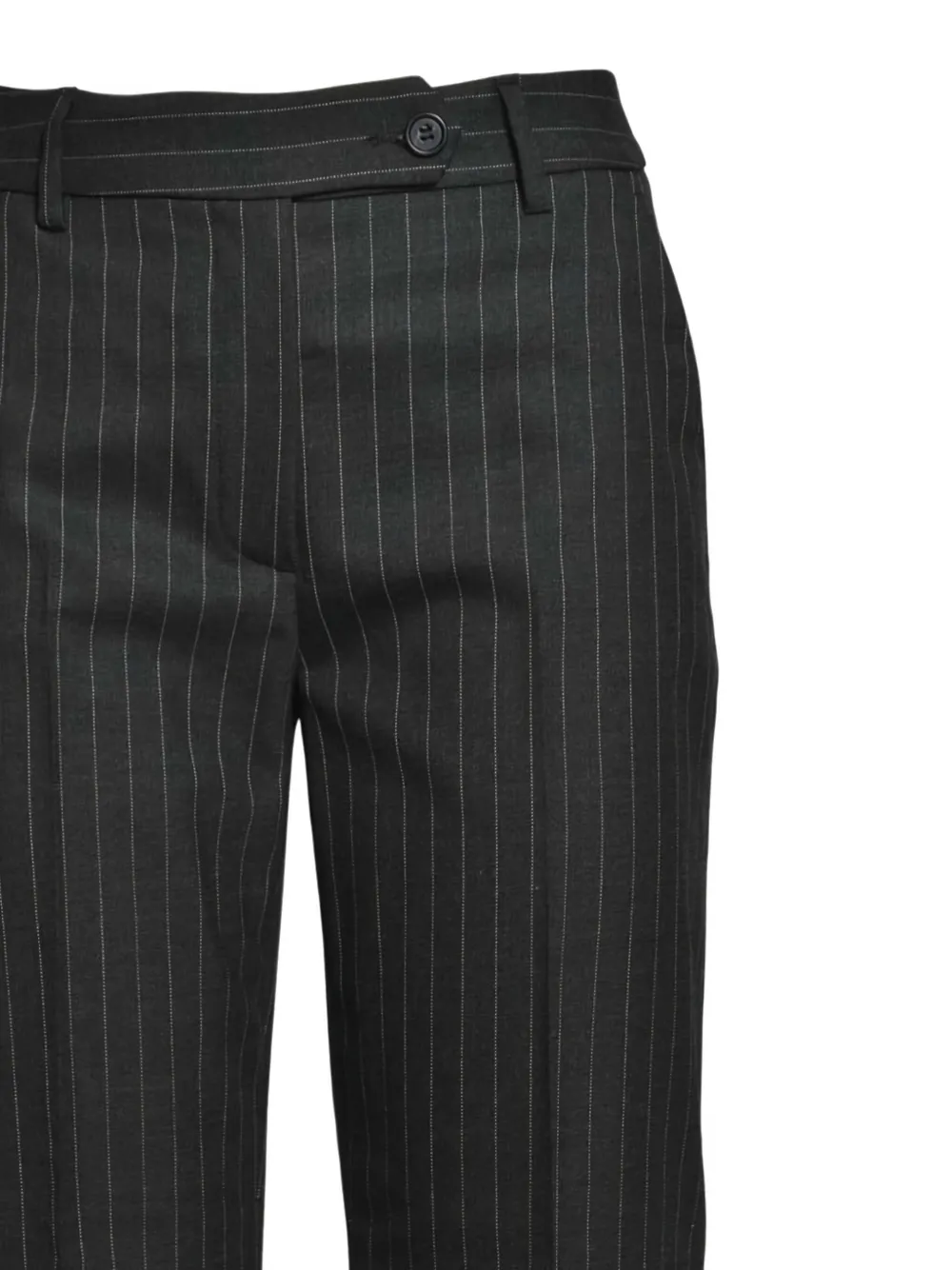 True Royal Pinstripe Flared Trousers In Gray