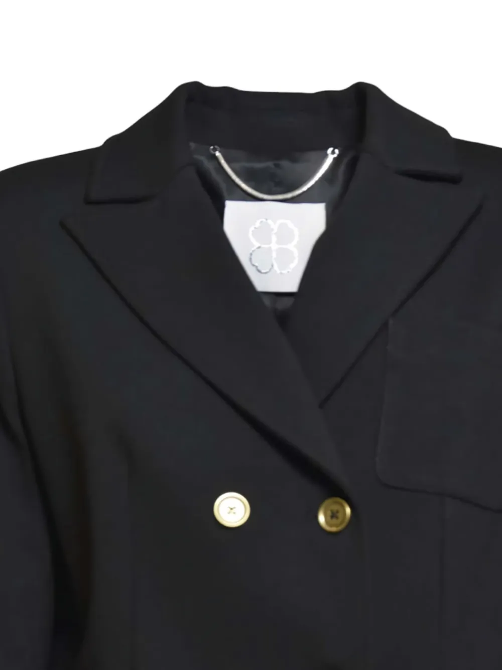  True Royal Double-breasted Pocket Blazer - Black 