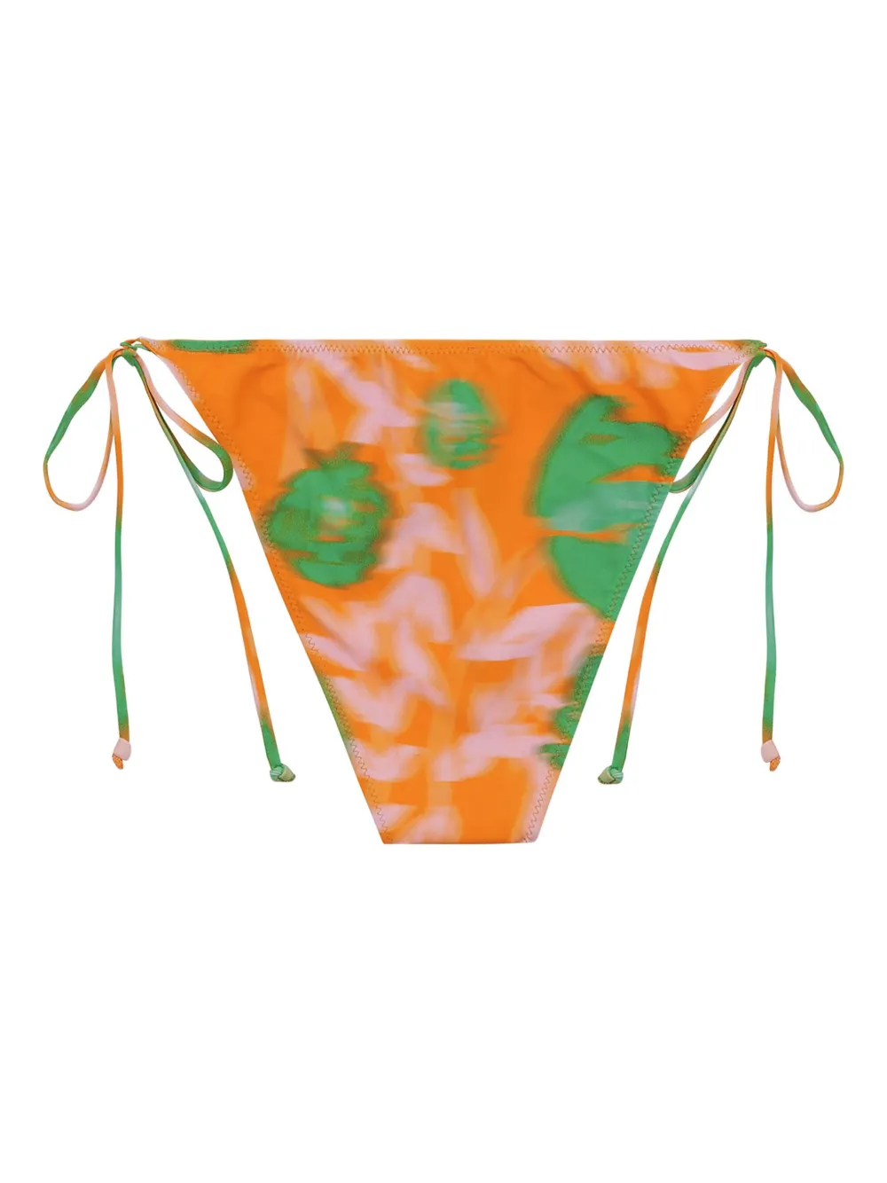 Ganni Tie-side Printed Bottoms In Orange