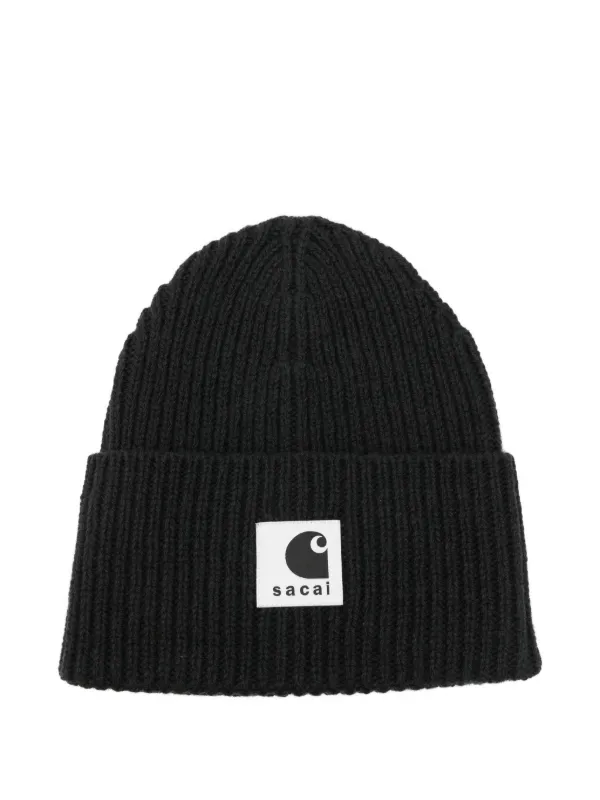 Sacai x Carhartt WIP Ribbed Beanie | Black | FARFETCH