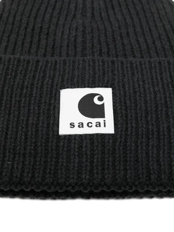 Sacai x Carhartt WIP Ribbed Beanie | Black | FARFETCH