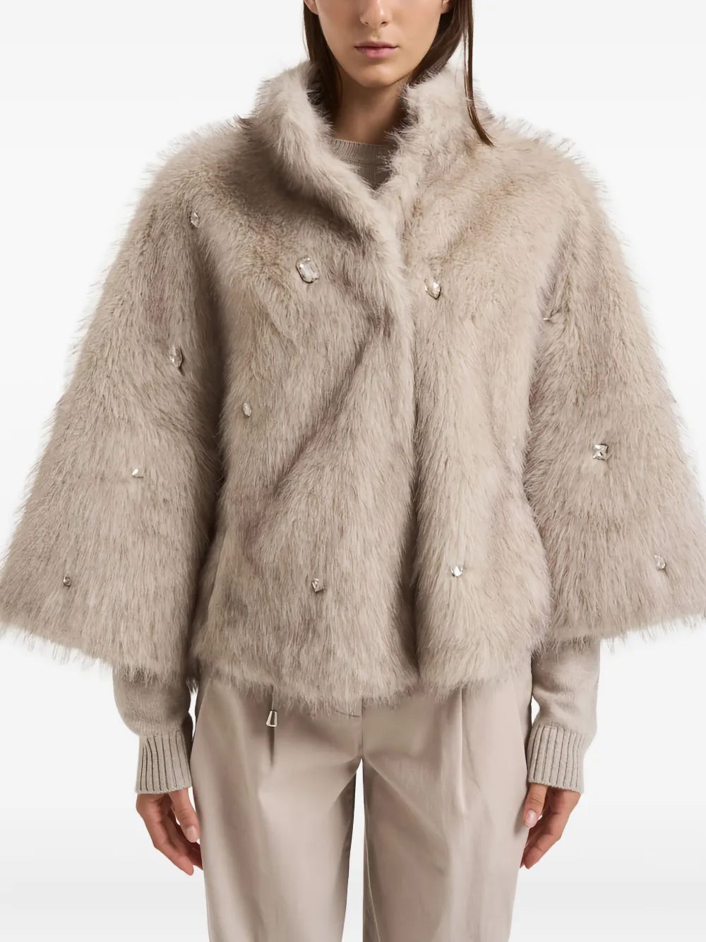 Sword 6.6.44 Embellished Coat In Neutral