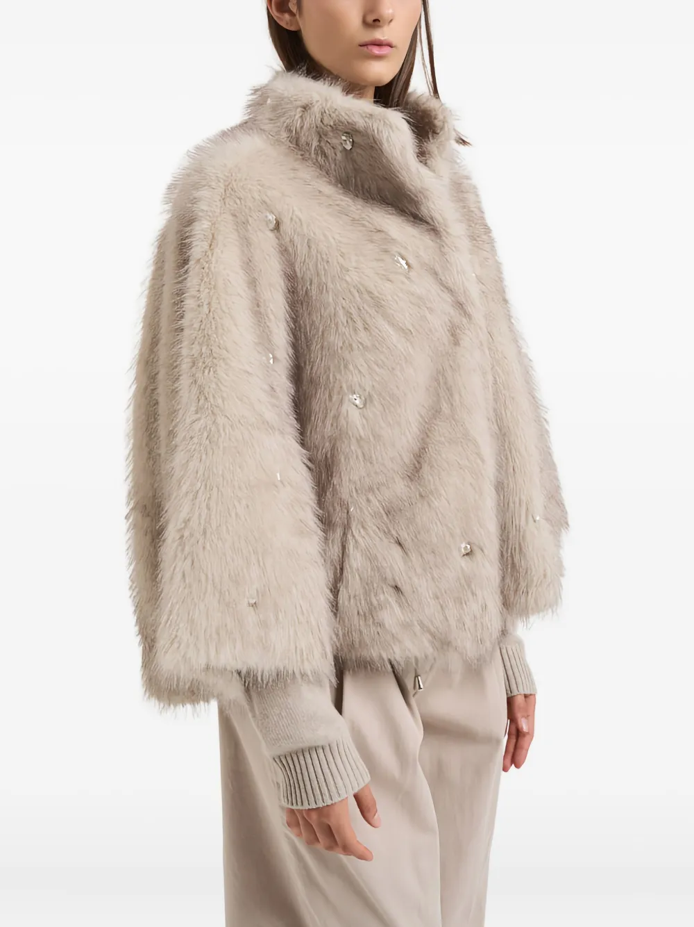Sword 6.6.44 Embellished Coat In Neutral