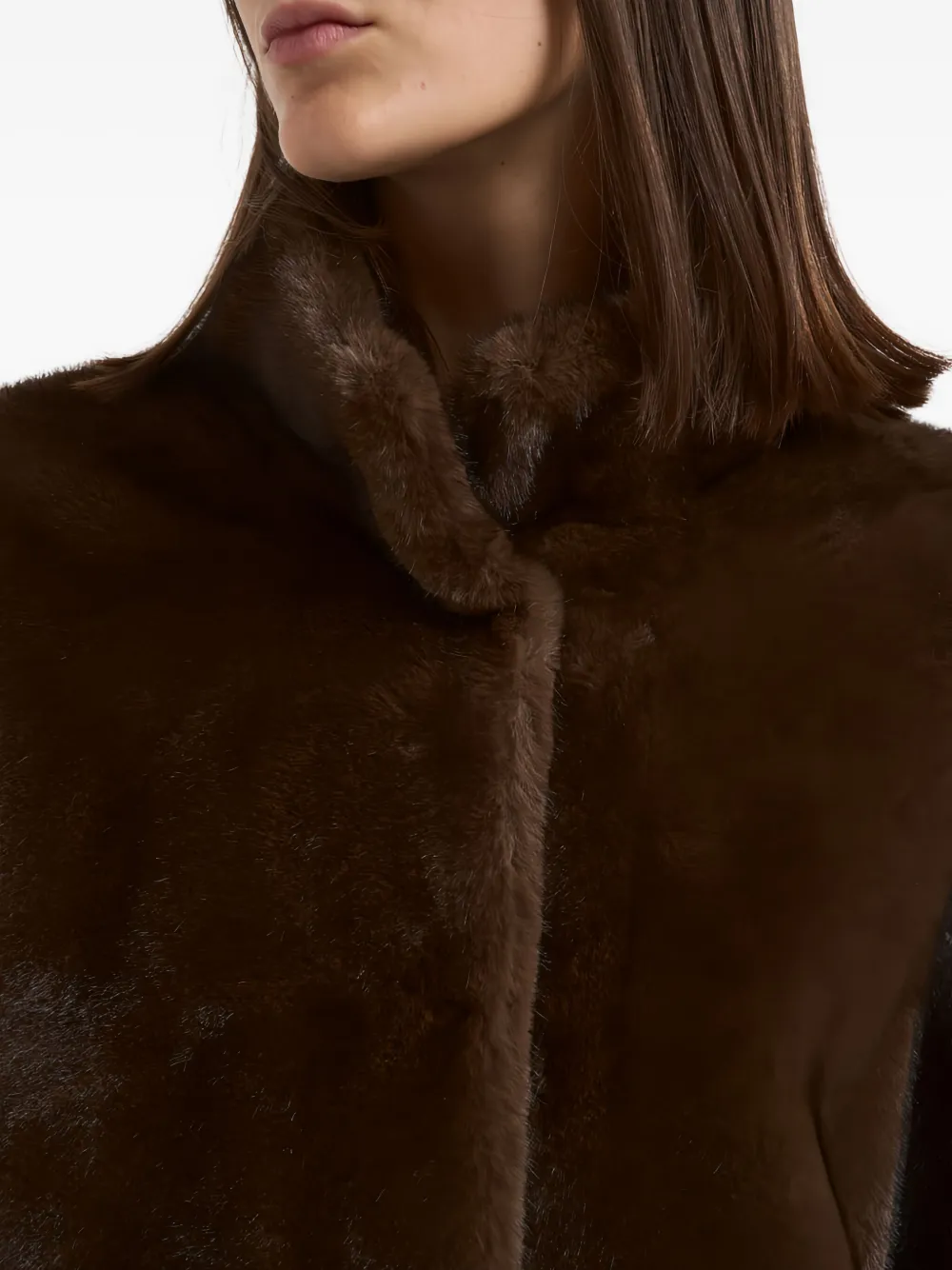 Sword 6.6.44 Funnel-neck Coat In Brown